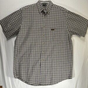 Carhartt Men's Short Sleeve Plaid Button-Up Shirt Brown Size L Relaxed Fit